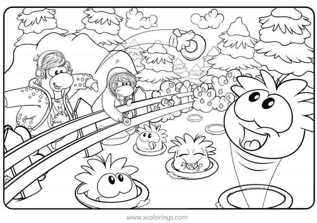 Free Club Penguin Get A Puffle Coloring Pages printable