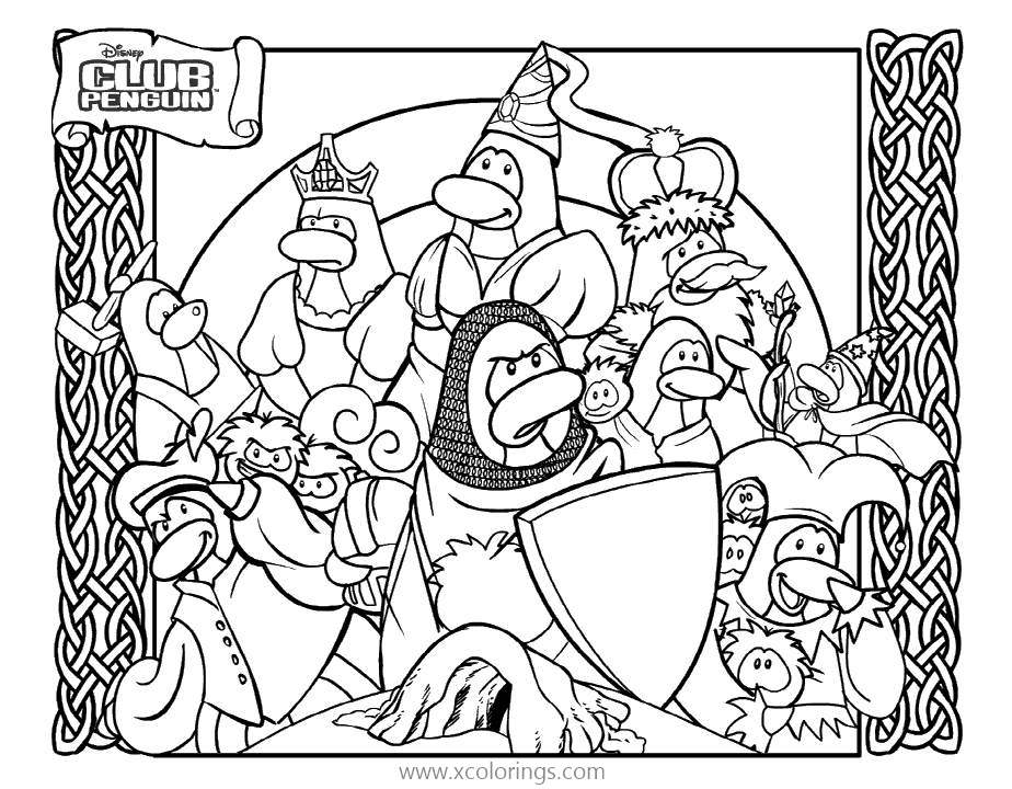 Free Club Penguin Kingdom Coloring Pages printable