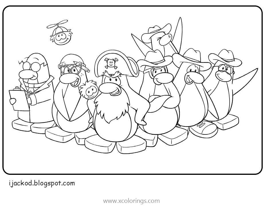 Free Club Penguin Pirate Coloring Pages printable