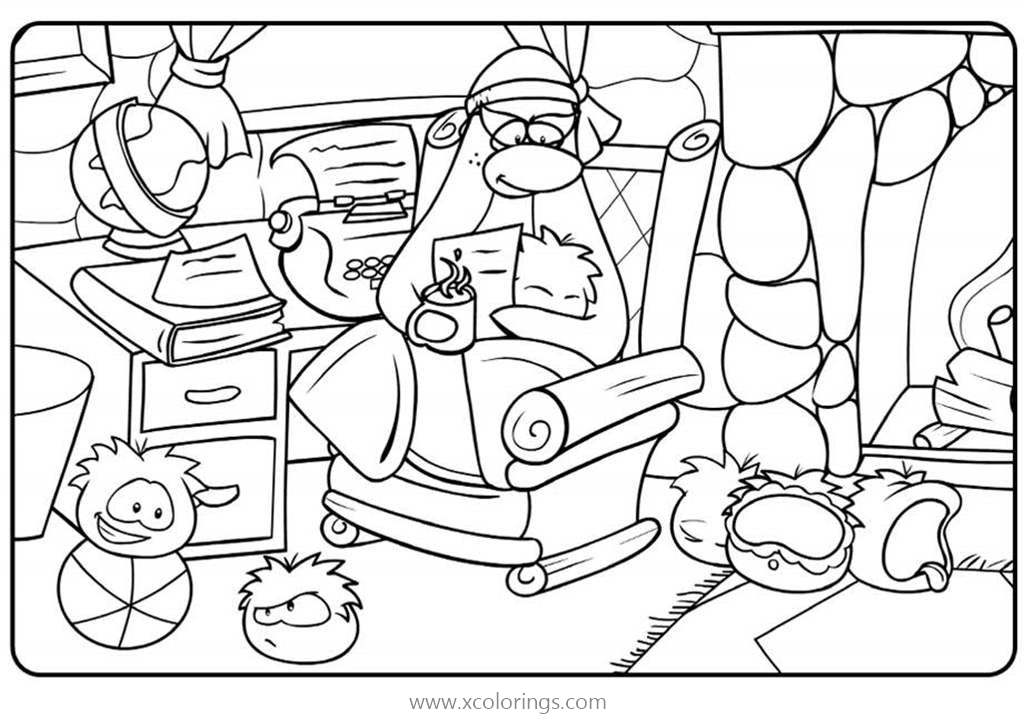 Free Club Penguin Story Time Coloring Pages printable