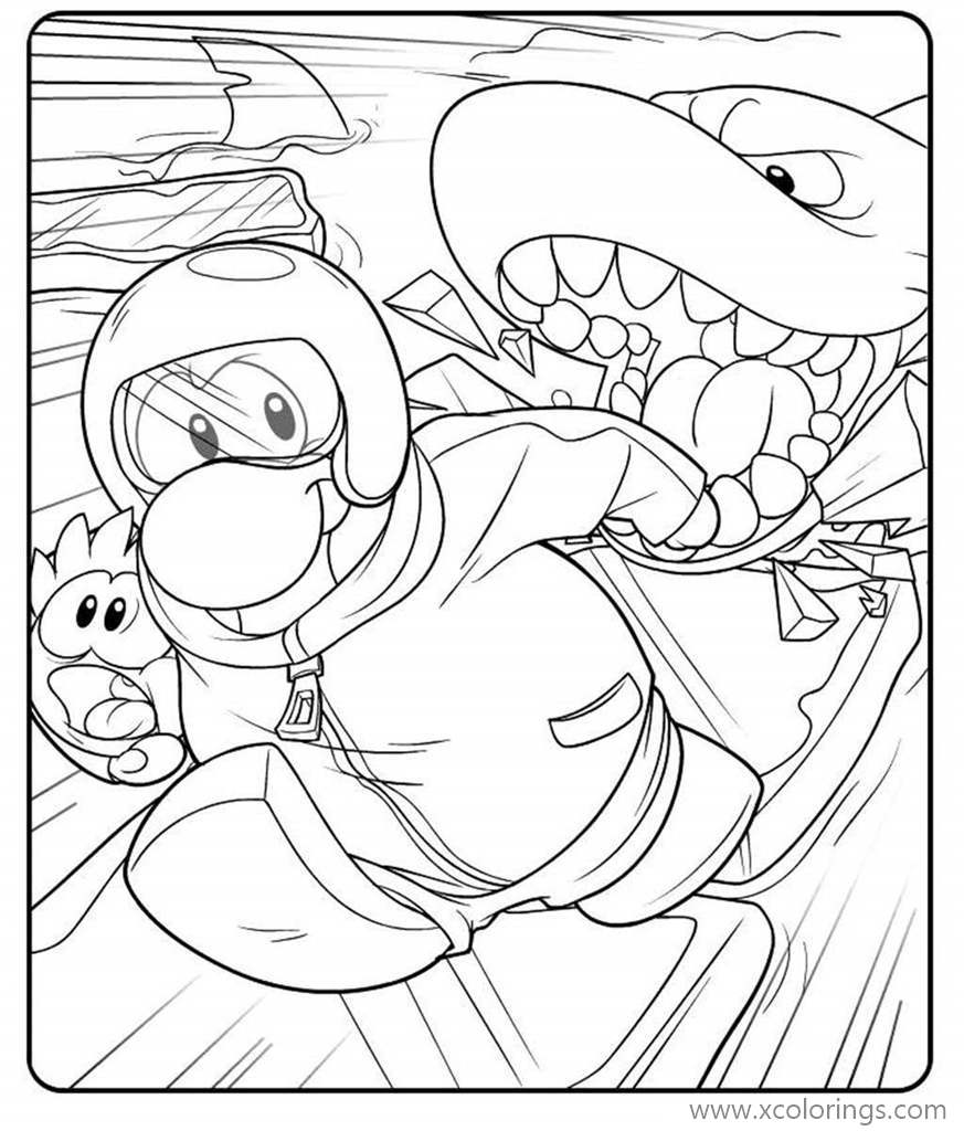 Free Club Penguin Under Attack Coloring Pages printable