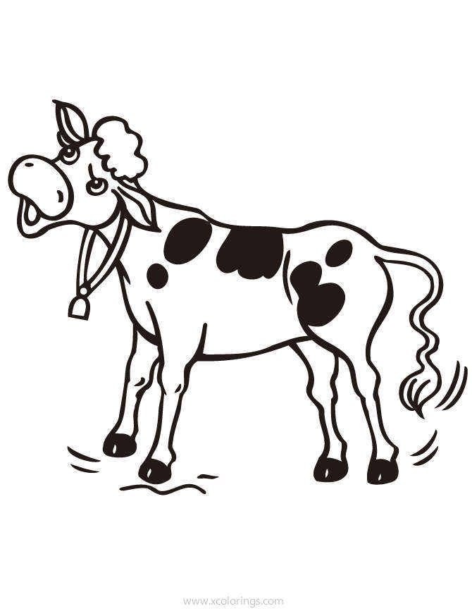 Free Cow Coloring Page of the Black and White Cattle printable