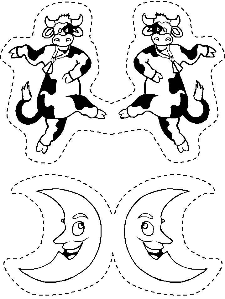 Free Cow Coloring Pages Paper Craft Template printable