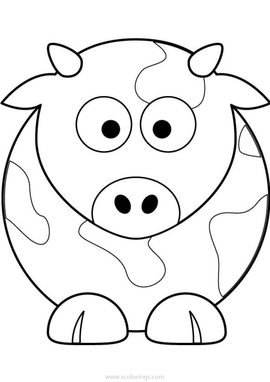 Free Cow Coloring Pages Paper Template printable
