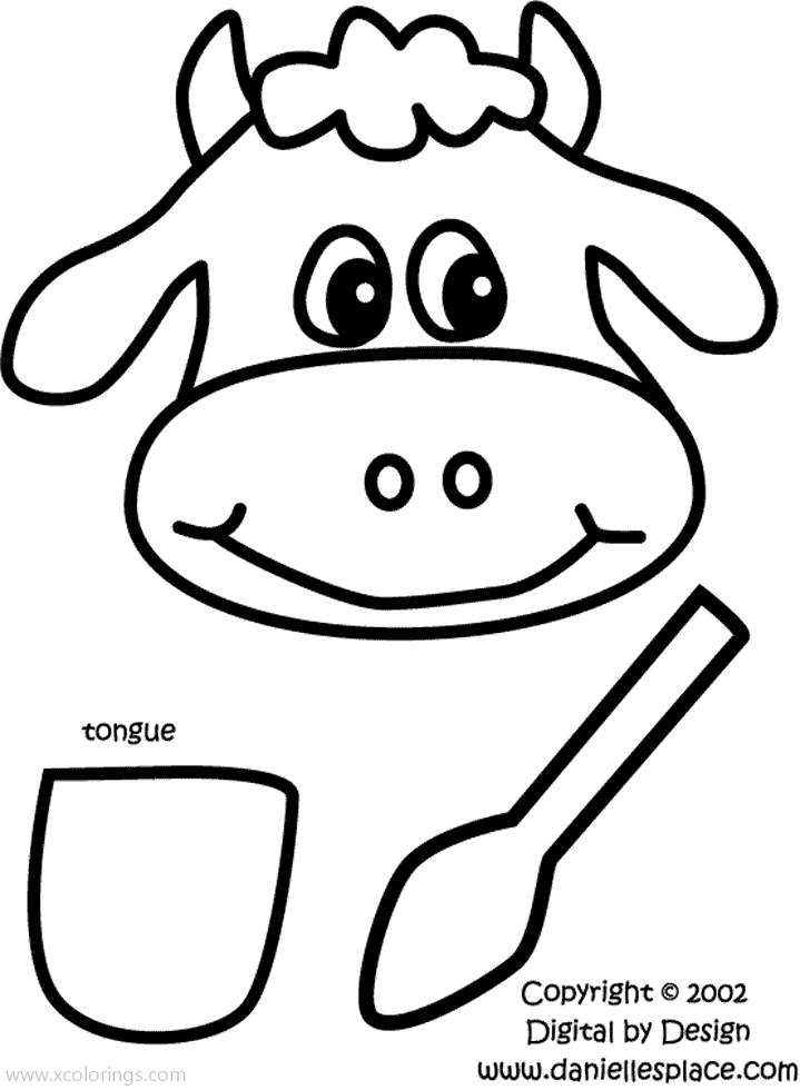Free Cow Crafts Activities Coloring Page printable