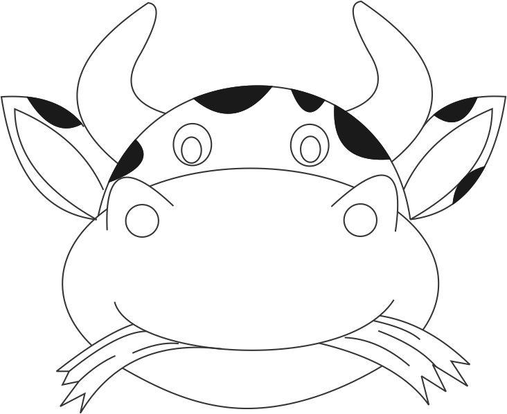 Free Cow Face Coloring Page Cattle Head printable