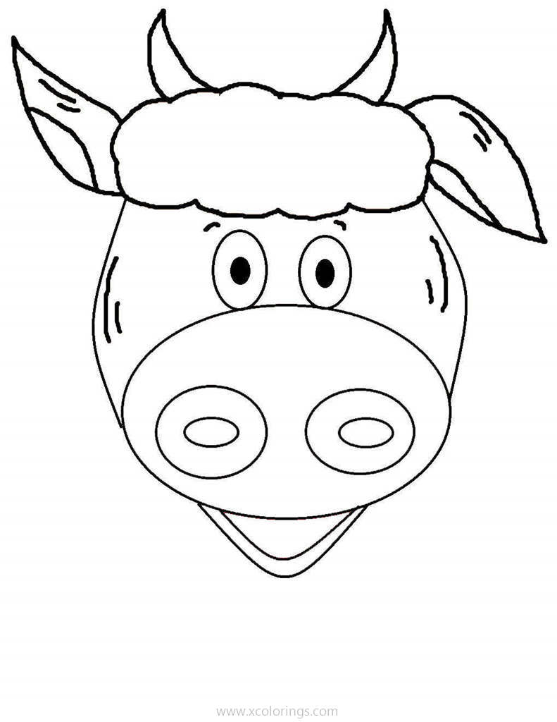 Free Cow Head Coloring Pages printable