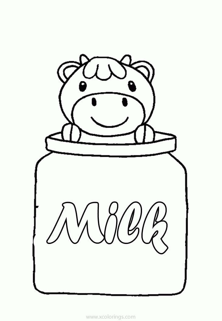 Free Cow In The Bottle Coloring Pages printable