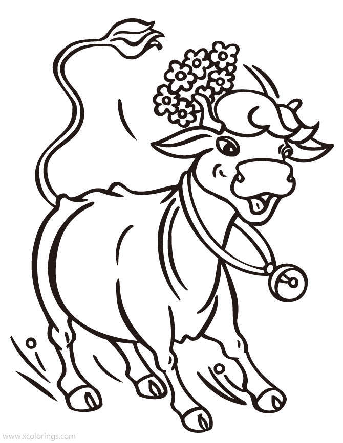 Free Cow Stop Running Coloring Pages printable