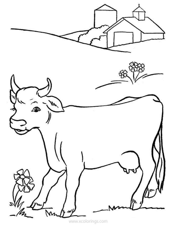 Free Cow in the Valley Coloring Pages printable