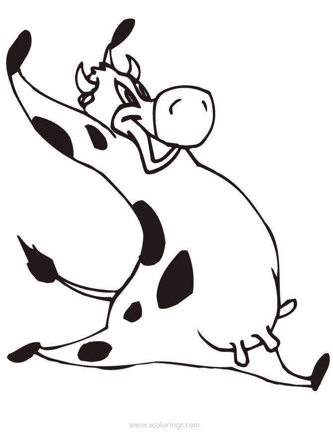 Free Cow is Dancing Coloring Pages printable