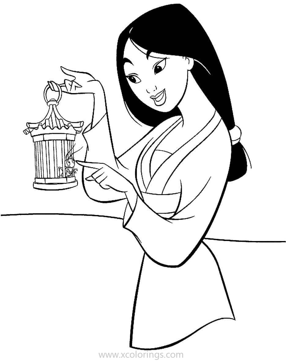 Free Cricket from Mulan Coloring Pages printable