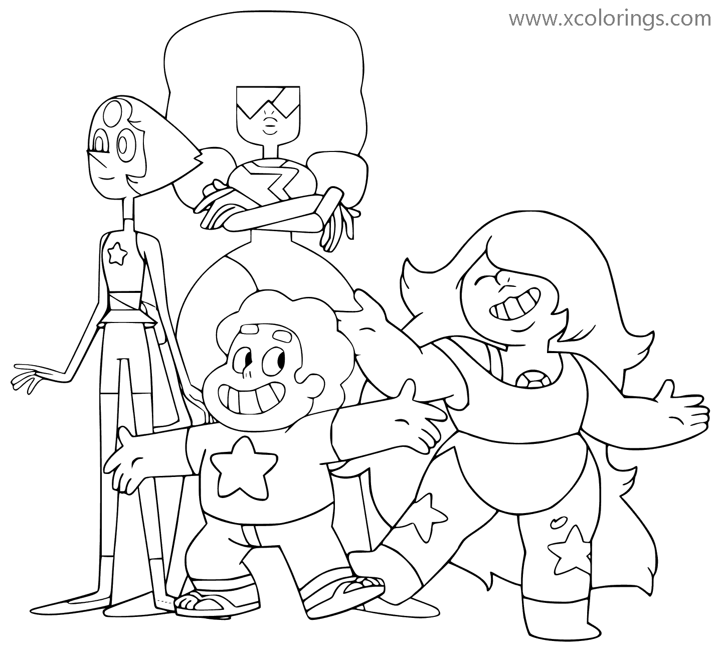 Free Crystal Gems from Steven Universe Coloring Pages printable