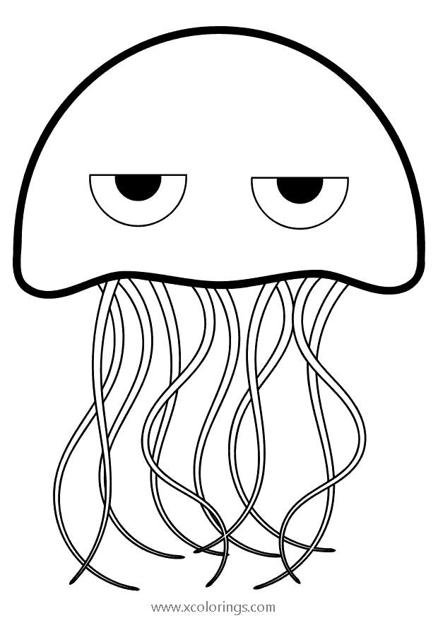Free Cute Jellyfish Coloring Page printable