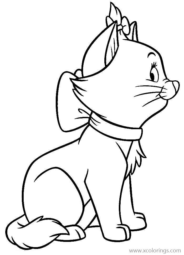 Free Cute Kitten from Aristocats Coloring Pages printable
