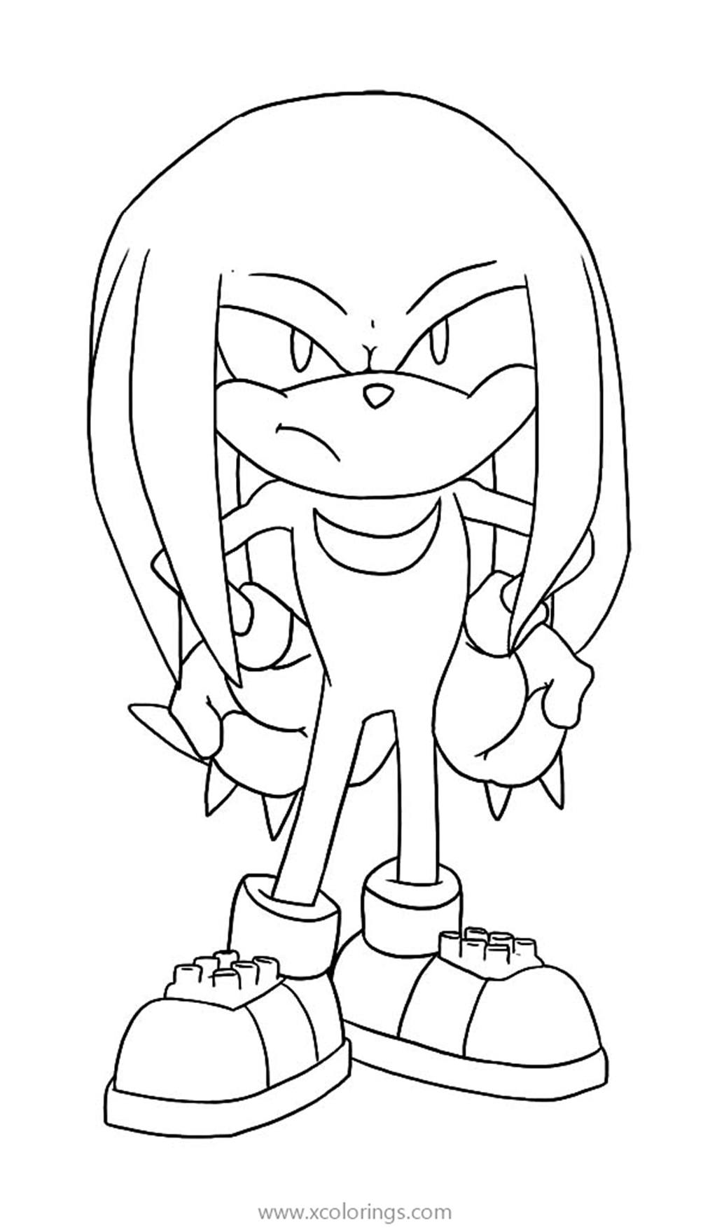 Free Cute Knuckles The Echidna Coloring Pages printable