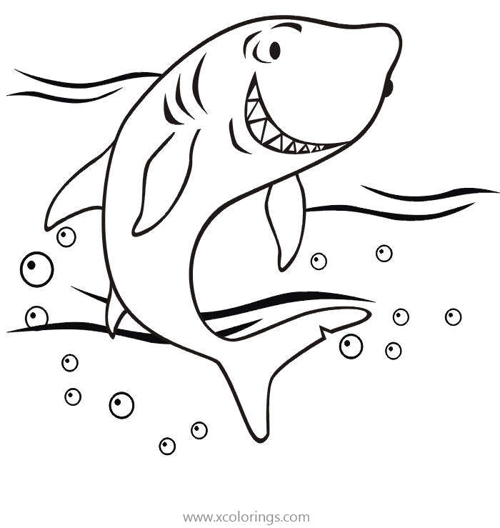 Free Cute Shark Coloring Pages printable