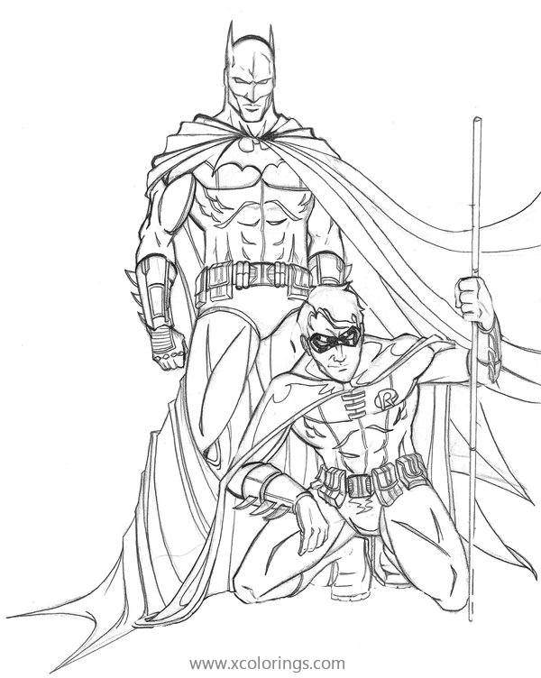 Free DC Comics Batman and Robin Coloring Page printable