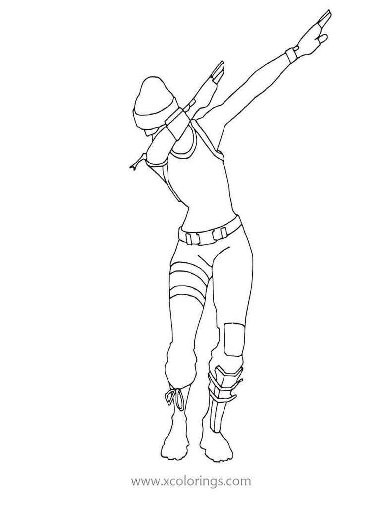 Free Dabbing from Fortnite Coloring Pages printable