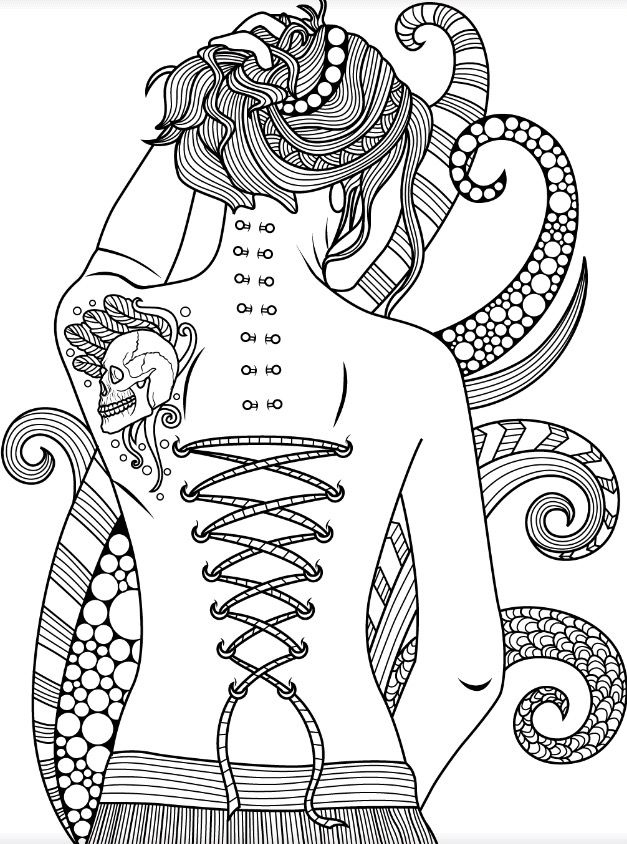 Free Dark Gothic Girl Coloring Pages printable