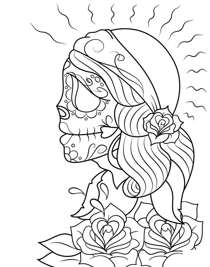 Free Day Of The Dead Calavera Coloring Pages printable