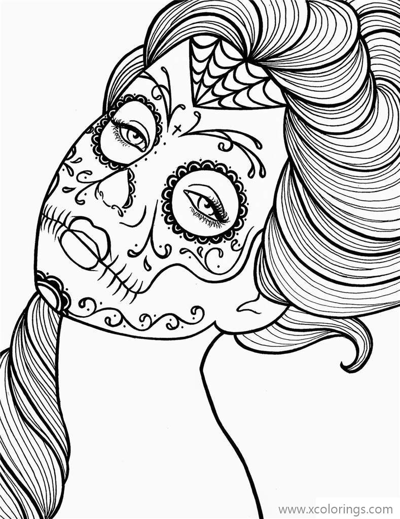Free Day of The Dead from Mexico Coloring Page printable