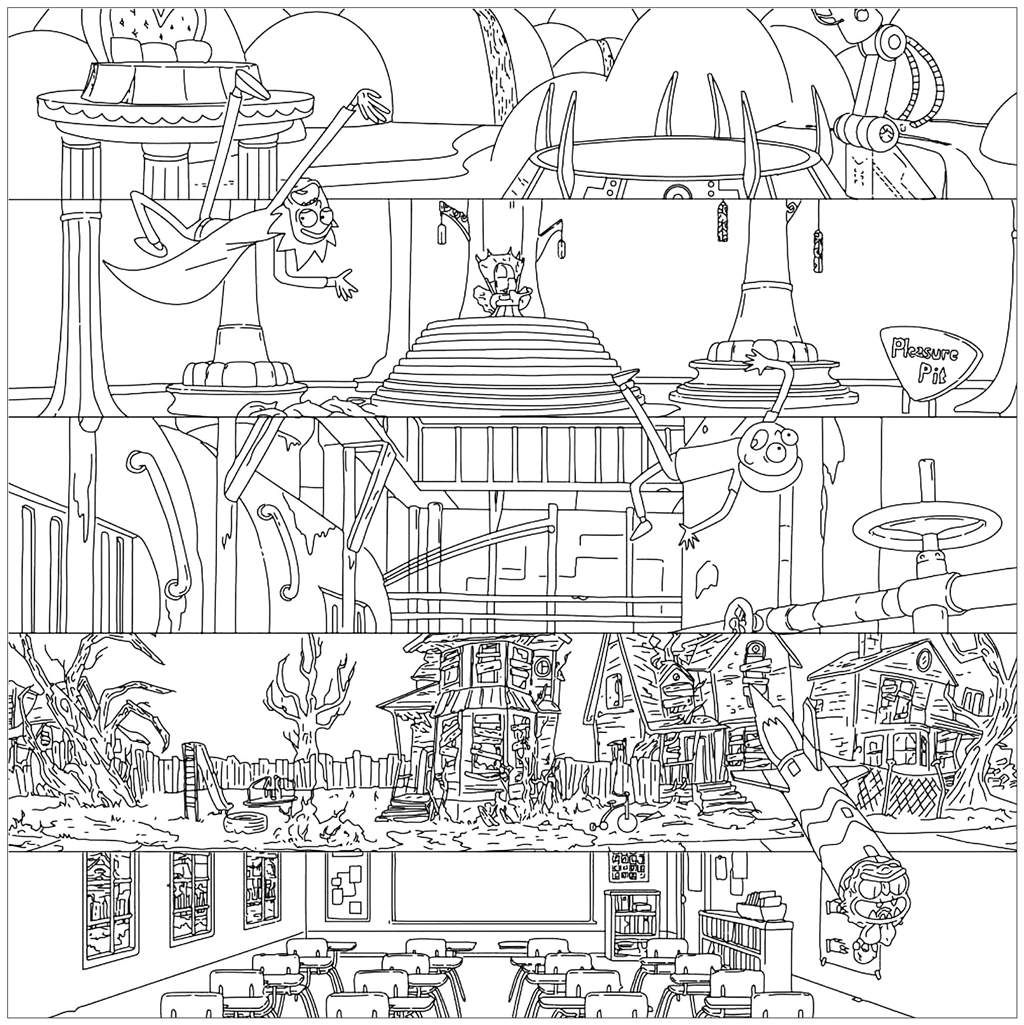 Free Detailed Rick and Morty Coloring Pages printable
