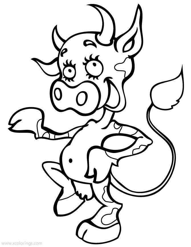 Free Devil Cow Coloring Pages printable