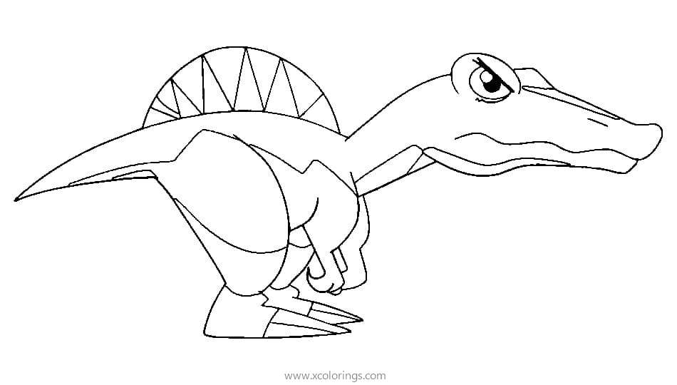 Free Dinosaur Species Spinosaurus Coloring Page printable
