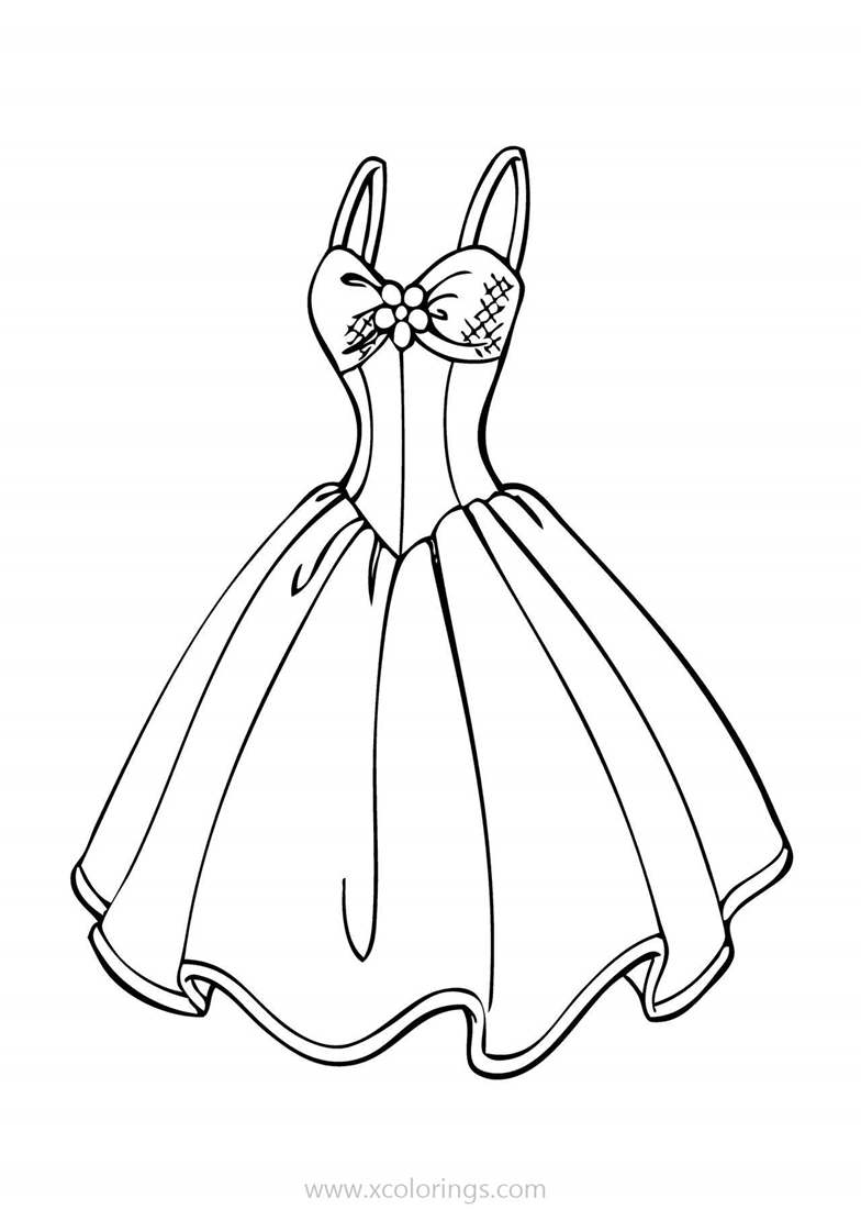Free Disney Cinderella Dress Coloring Page printable