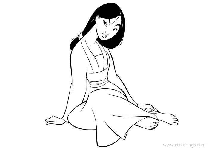 Free Disney Princess Mulan Coloring Pages printable