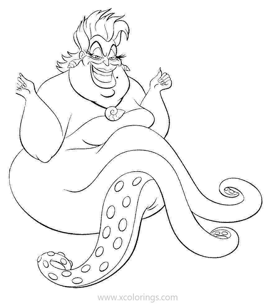 Free Disney Villain Coloring Pages Witch Ursula printable