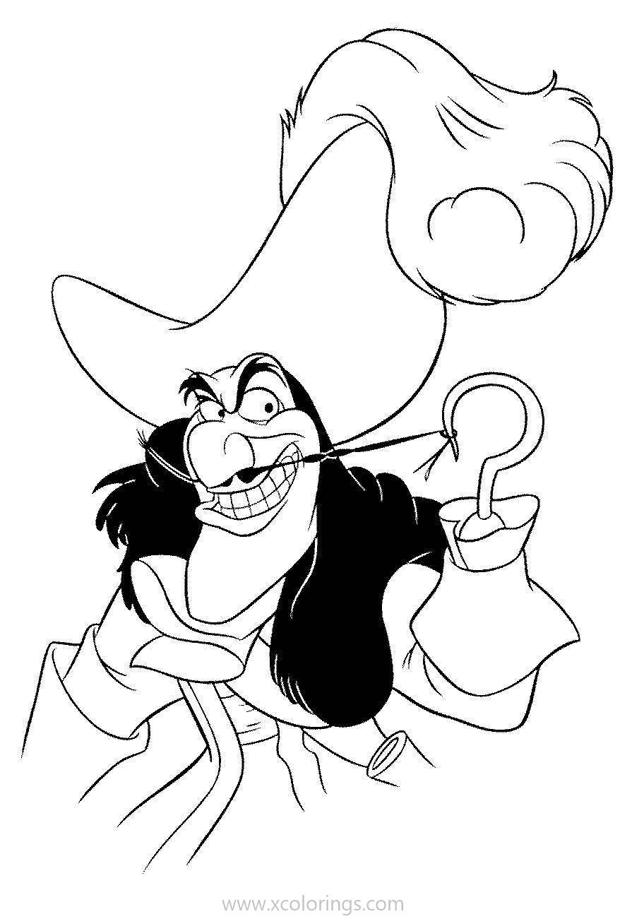 Free Disney Villains Coloring Pages Captain Hook from Peter Pan printable