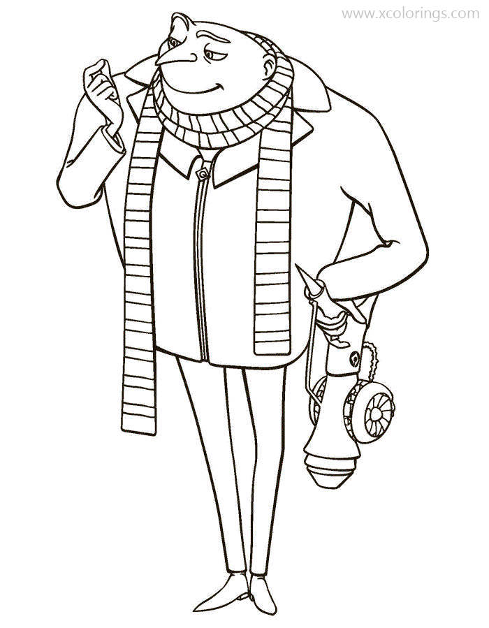 Free Disney Villains Coloring Pages Felonius Gru from Despicableme printable