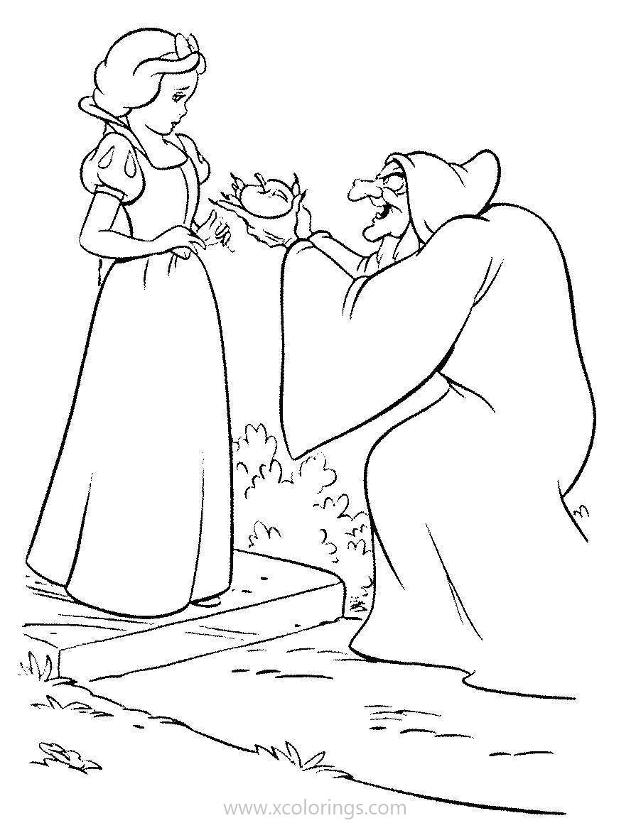 Free Disney Villains Coloring Pages Old Hag And Snow White printable
