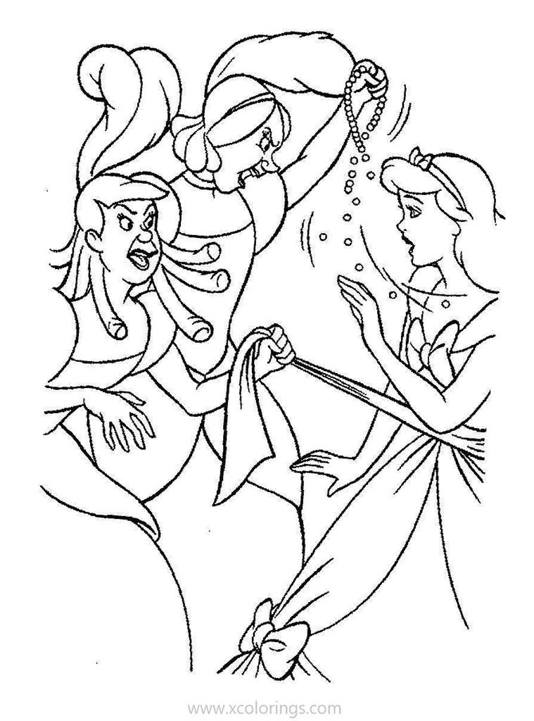 Free Disney Villains Coloring Pages Stepsisters of Cinderella printable