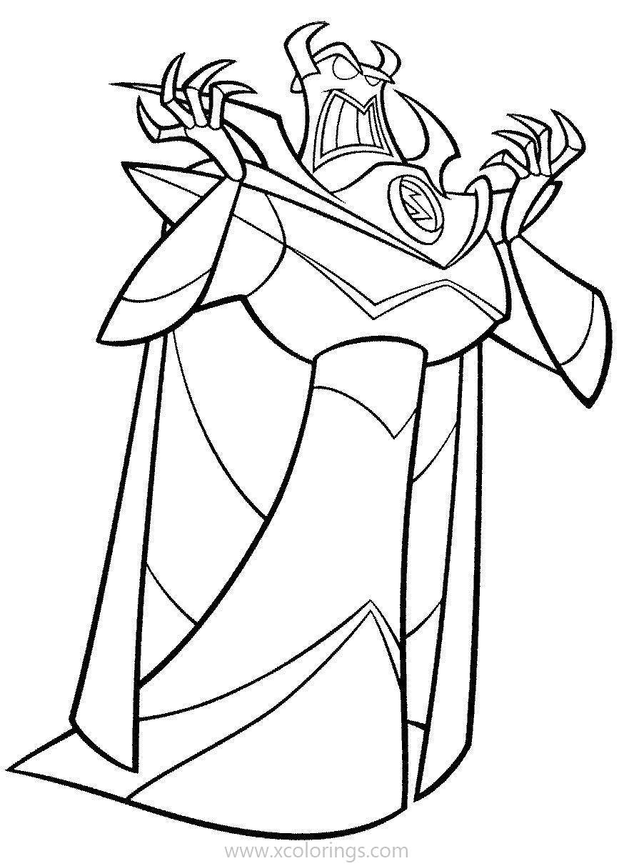 Free Disney Villains coloring pages Emperor Zurg from Toy Story printable