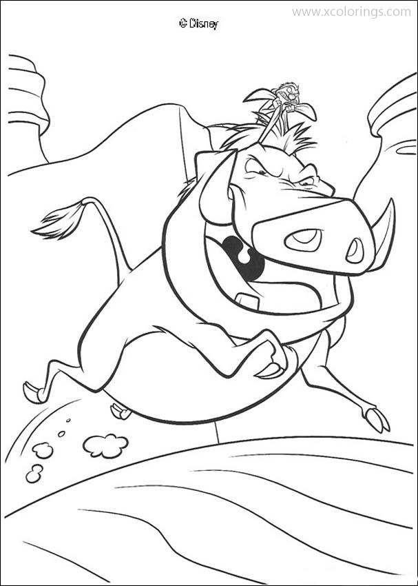 Free Disney villains coloring pages Pumbaa from Lion King printable