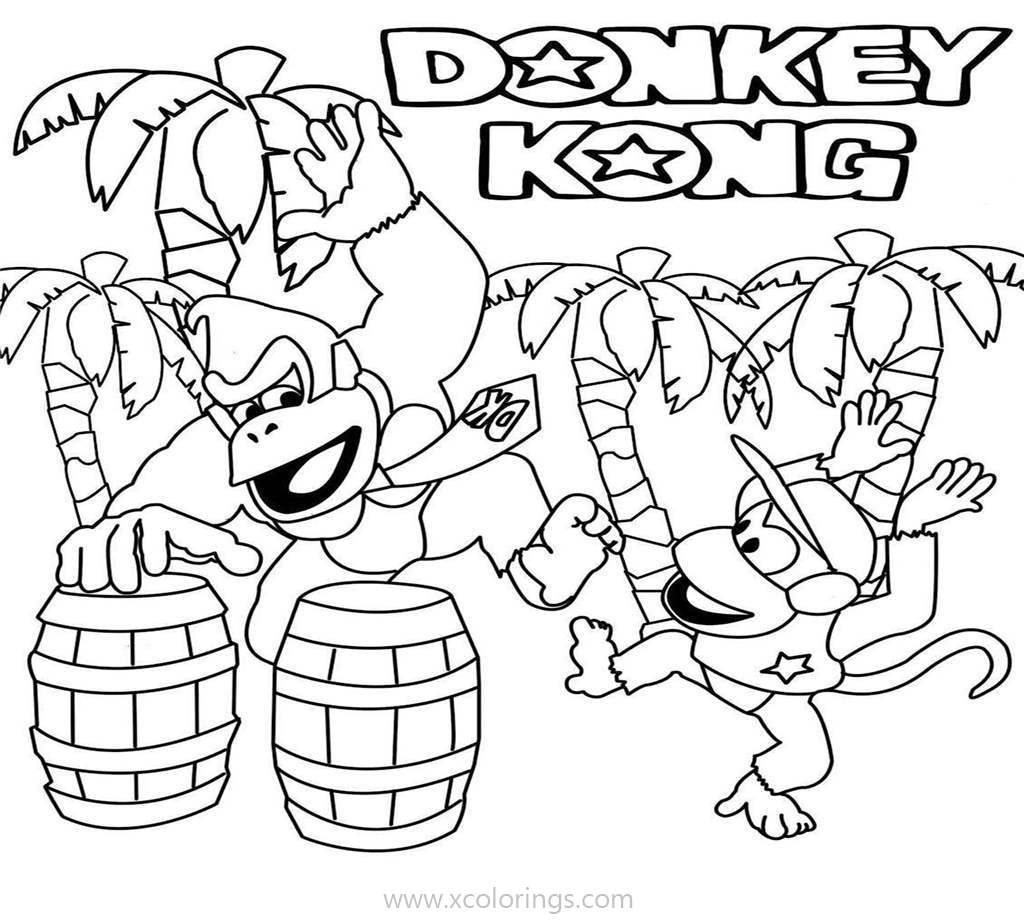 Free Donkey Kong And Diddy Kong In The Jungle printable