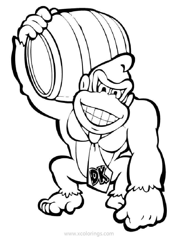 Free Donkey Kong Carried A Bucket Coloring Pages printable