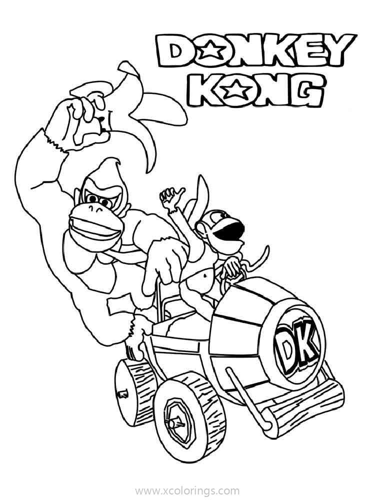 Free Donkey Kong Coloring Pages Sidekick Diddy Kong printable