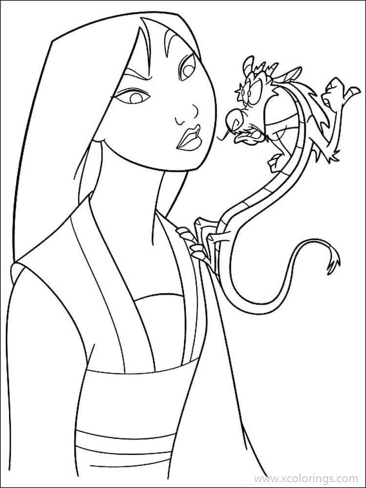 Free Dragon Friend of Fa Mulan Coloring Pages printable