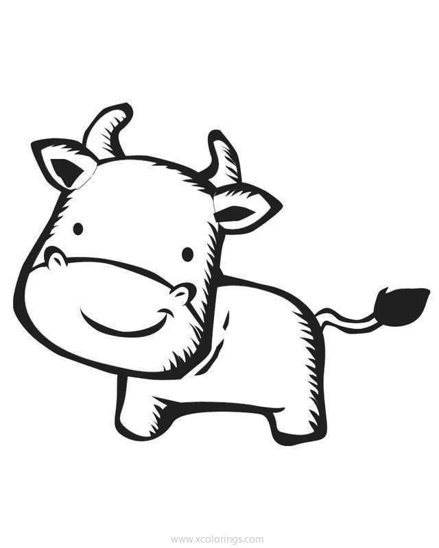 Free Easy Cow Coloring Pages printable