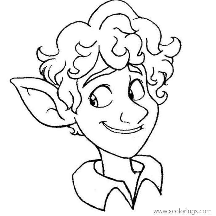 Free Elf Ian Lightfoot from Onward Coloring Pages printable