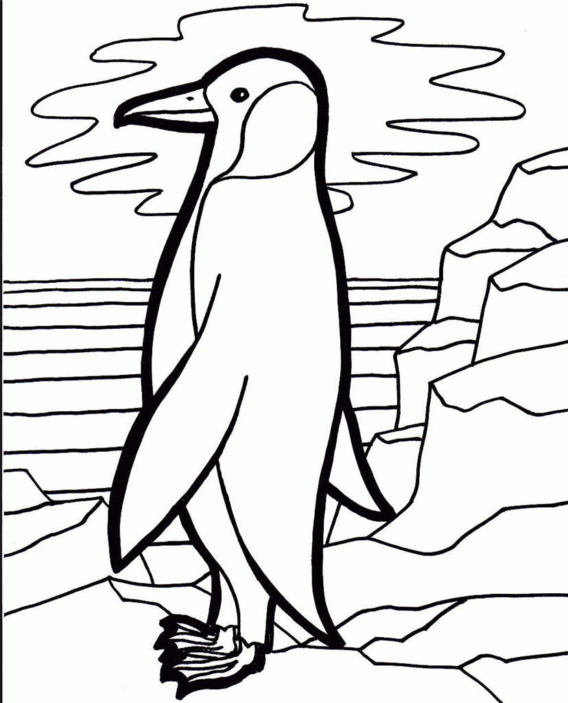 Free Emperor Penguin and Ice Coloring Pages printable