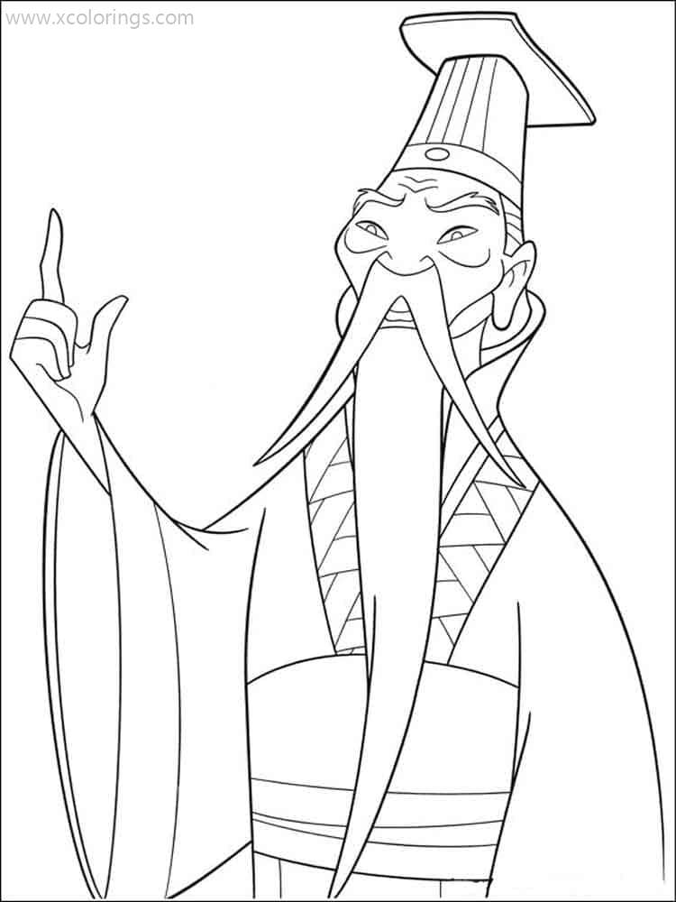 Free Emperor from Mulan Coloring Pages printable