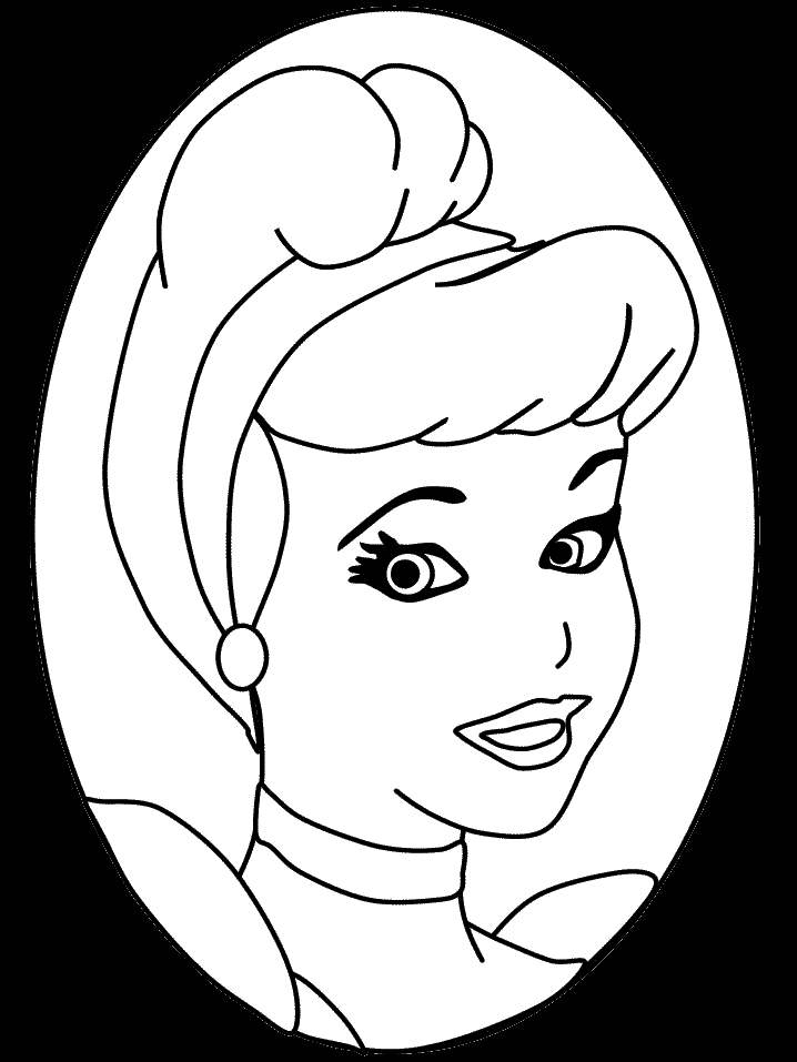 Free Face of Cinderella Coloring Pages printable