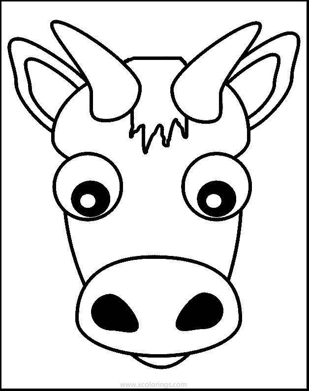 Free Face of Cow Coloring Pages printable