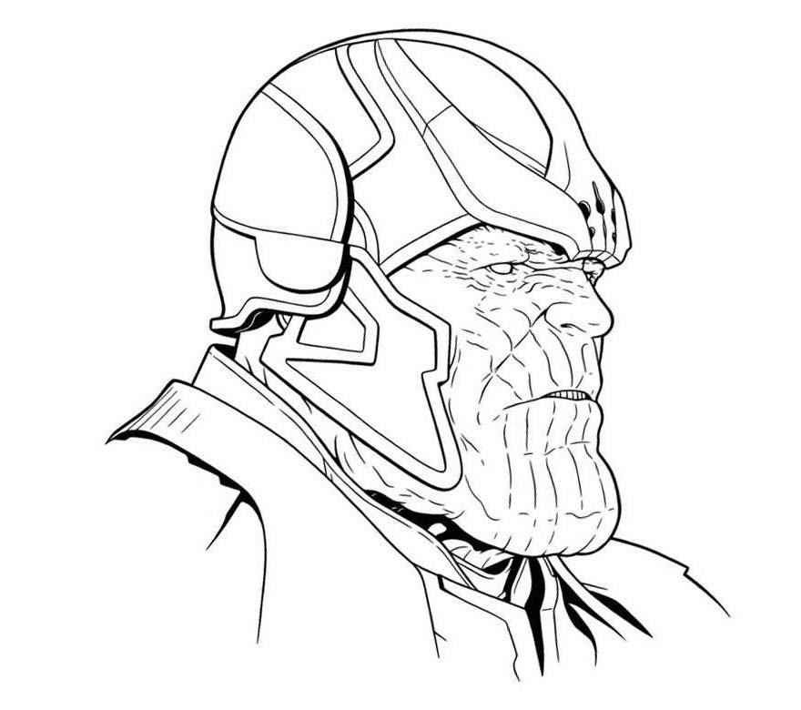 Free Face of Thanos Coloring Pages printable