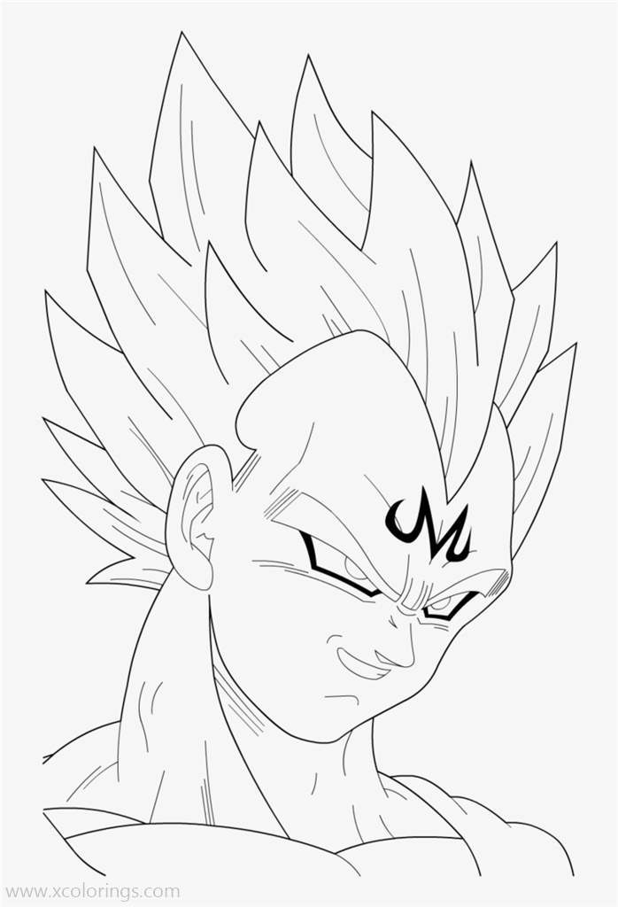 Free Face of Vegeta Coloring Pages printable